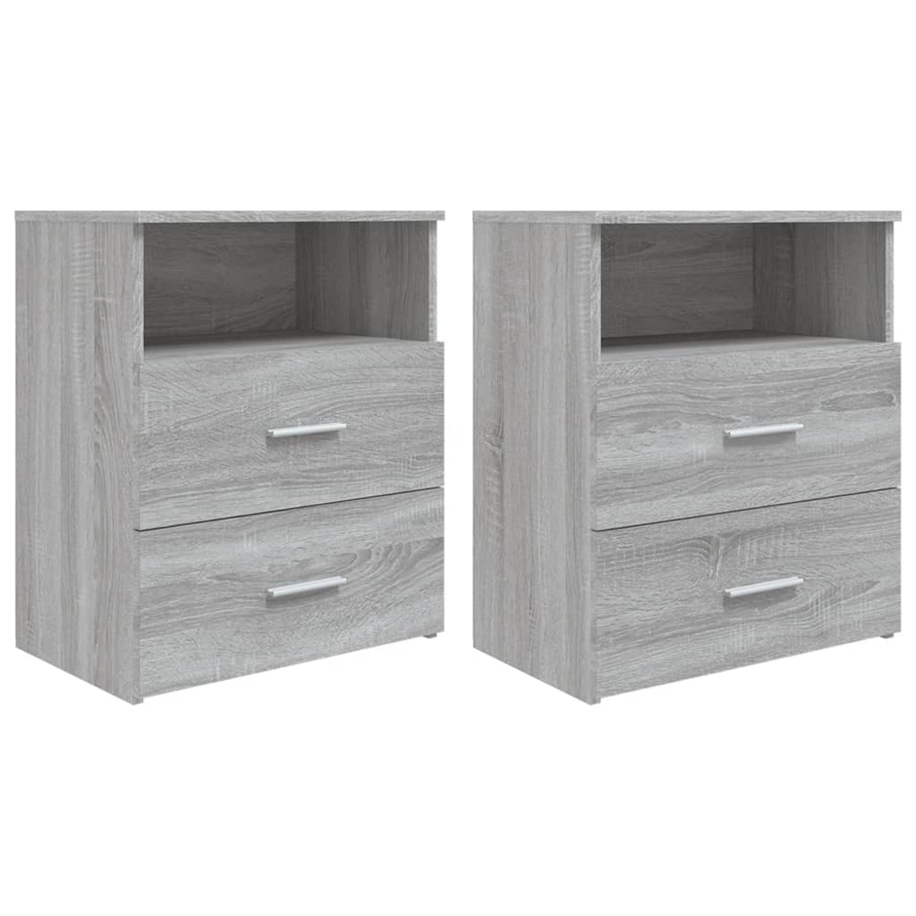 Lote de 2 mesas de cabeceira - mesinhas de cabeceira 50x32x60 cm sonoma cinzento