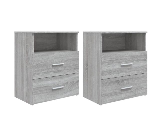 Lote de 2 mesas de cabeceira - mesinhas de cabeceira 50x32x60 cm sonoma cinzento