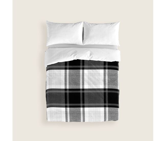 Naturals - capa de edredão estampada cama 150 - algodão extra macio - inclui 1 ou 2 fronhas - check