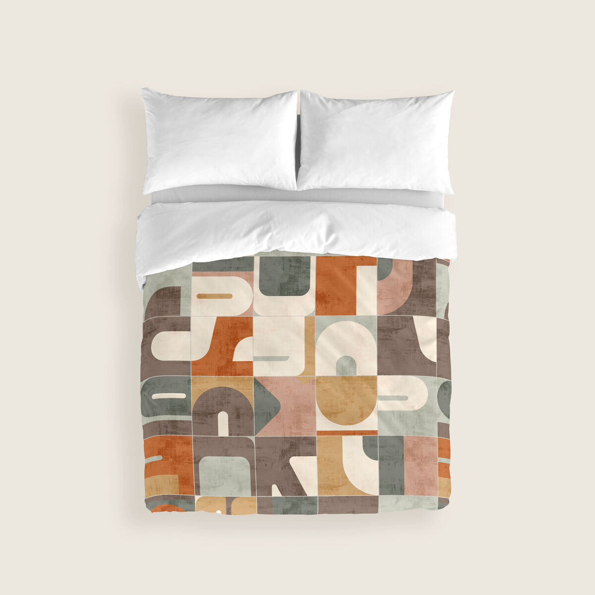 Naturals - capa de edredão estampada cama 135 - algodão extra macio - inclui 1 ou 2 fronhas - puzzle