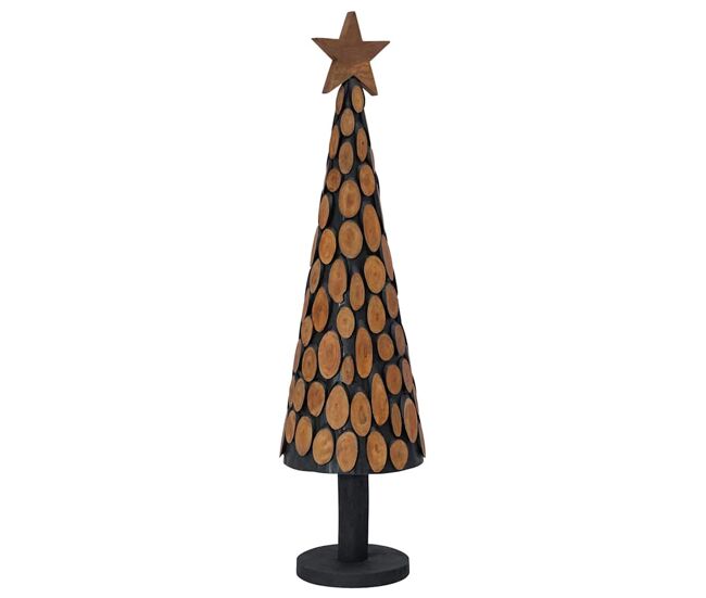 árvore de natal - pinheiro de natal castanho 120 cm madeira de teca maciça