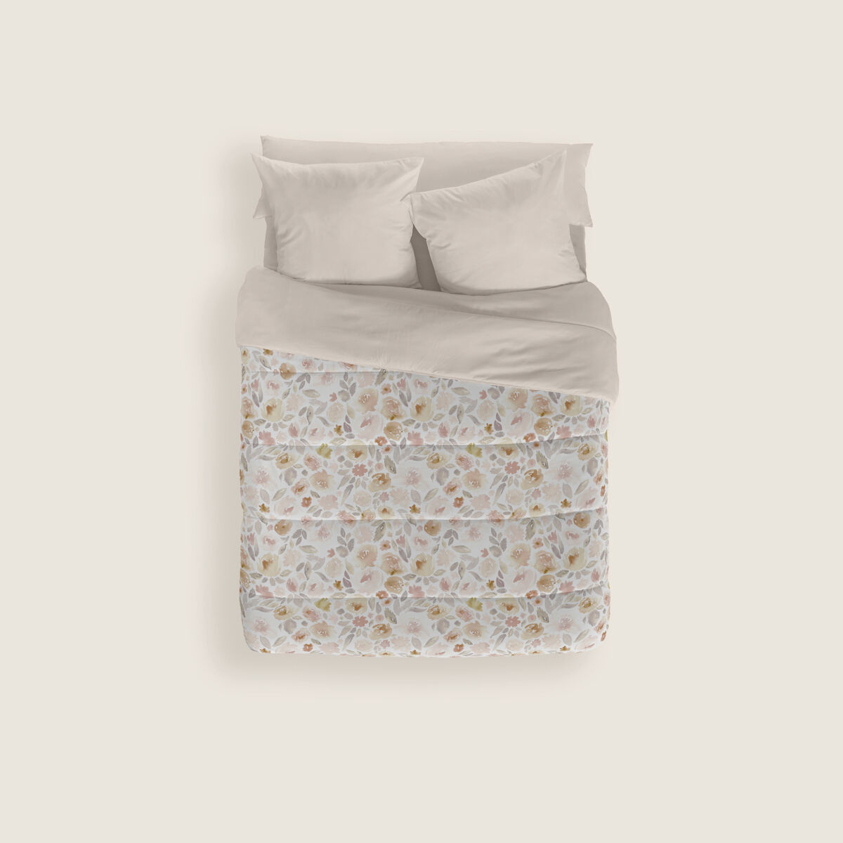 Naturals - edredom nórdico estampado cama 150 - 100% poliéster microfibra - 300g - clara