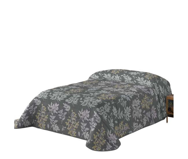 Naturals - edredão nórdico estampado - 200 gramas - cama 180 - hojas gris