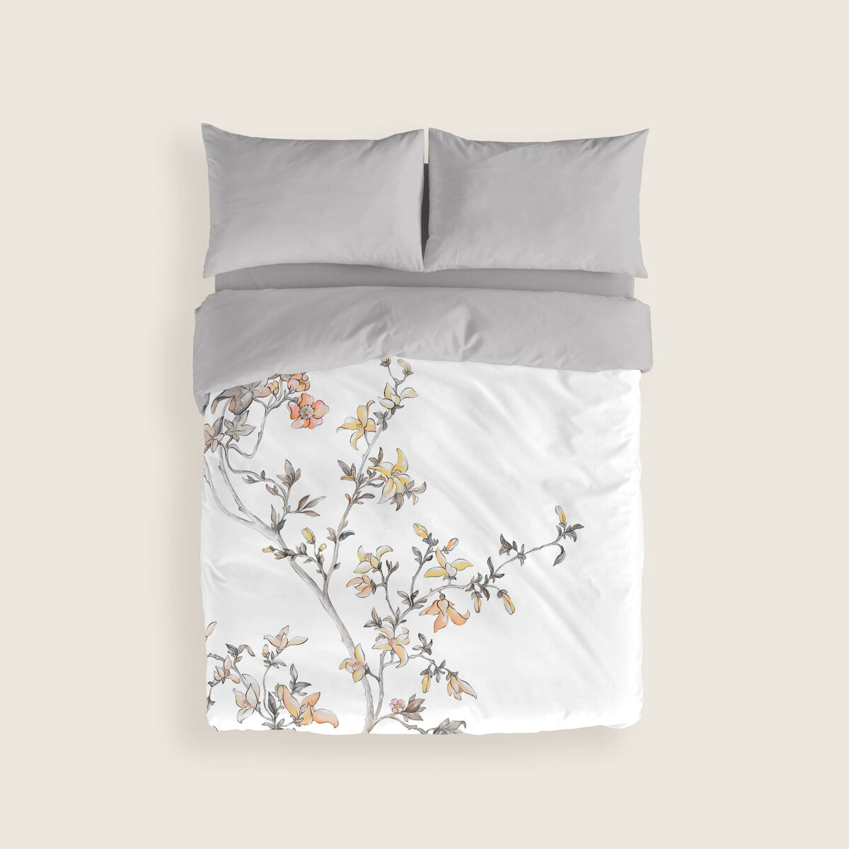 Naturals - capa de edredão estampada cama 90 - algodão extra macio - inclui 1 ou 2 fronhas - sarah