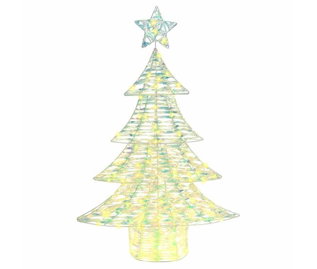 árvore de natal - pinheiro de natal com 120 leds branco quente 120 cm pet