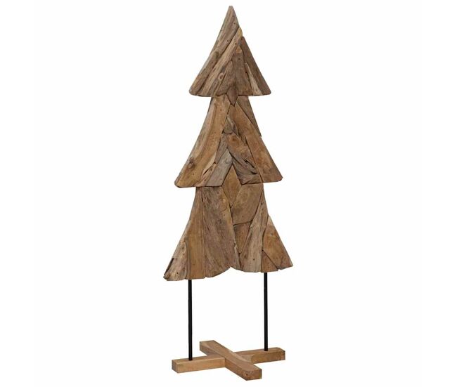 árvore de natal - pinheiro de natal castanho 150 cm madeira de teca maciça