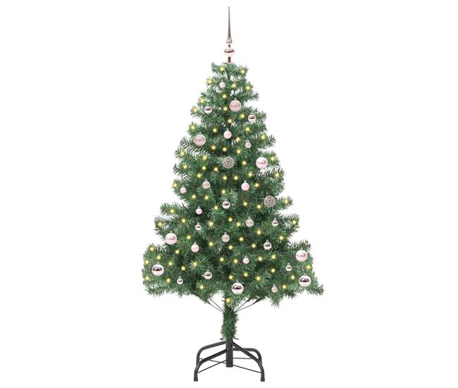 árvore de natal - pinheiro de natal com 150 leds com suporte verde 150 cm pvc