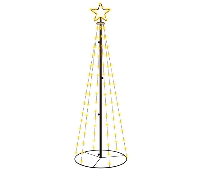 árvore de natal - pinheiro de natal em cone 108 luzes led 70x180 cm branco quente