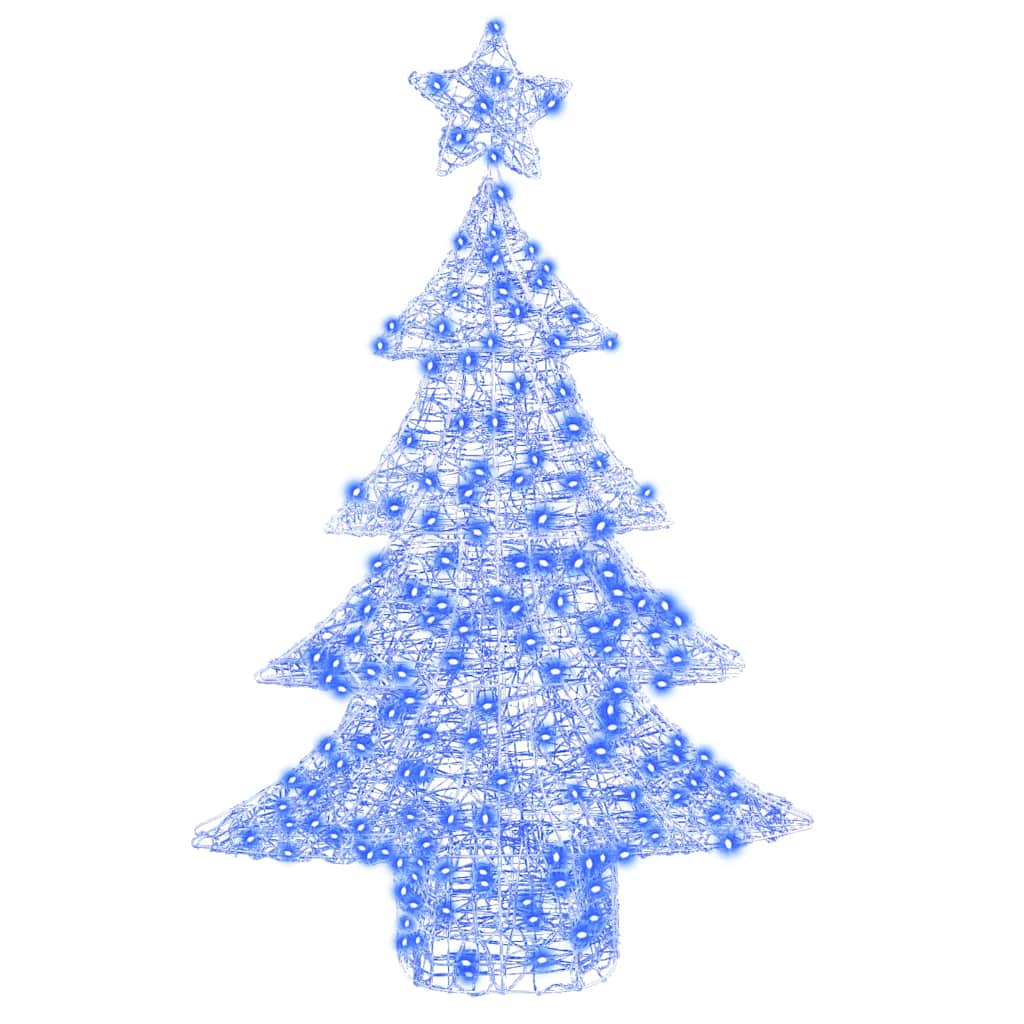 árvore de natal - pinheiro de natal com 100 leds azul 120 cm acrílo