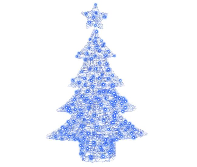 árvore de natal - pinheiro de natal com 100 leds azul 120 cm acrílo