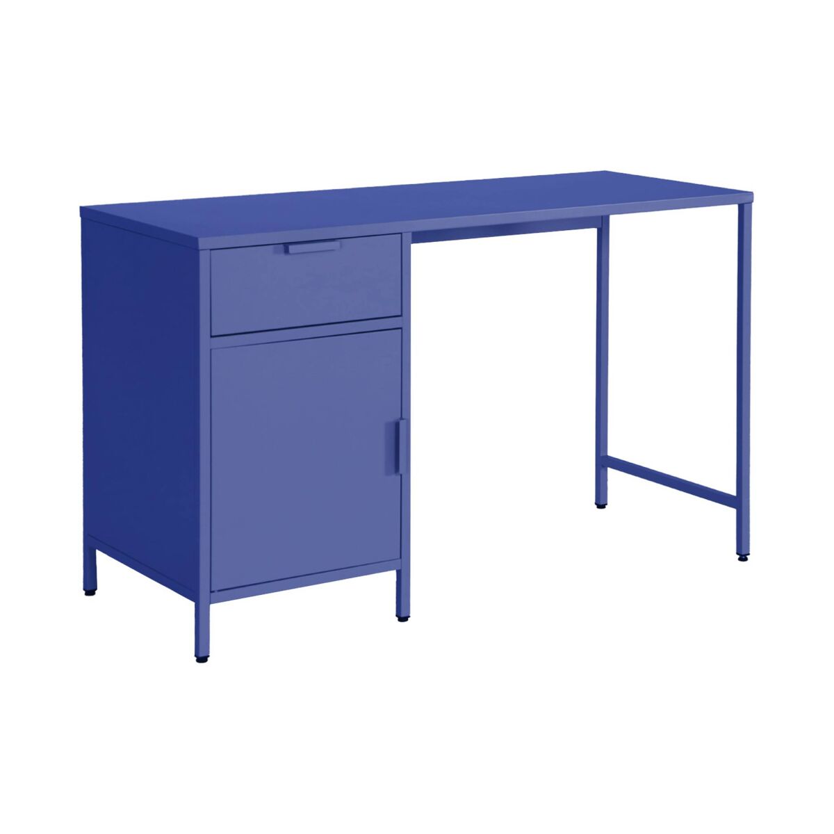 Secretaria em aço laminado, 1 gaveta, soho, azul, 120x60x75 cm