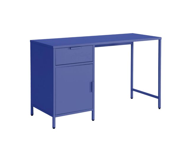 Secretaria em aço laminado, 1 gaveta, soho, azul, 120x60x75 cm