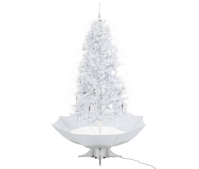 árvore de natal c/ neve base formato guarda-chuva 190 cm branco