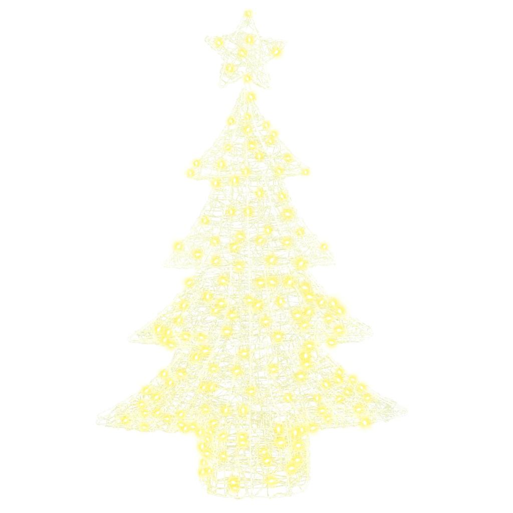 árvore de natal - pinheiro de natal com 100 leds branco quente 120 cm acrílo