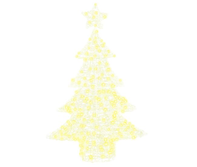 árvore de natal - pinheiro de natal com 100 leds branco quente 120 cm acrílo