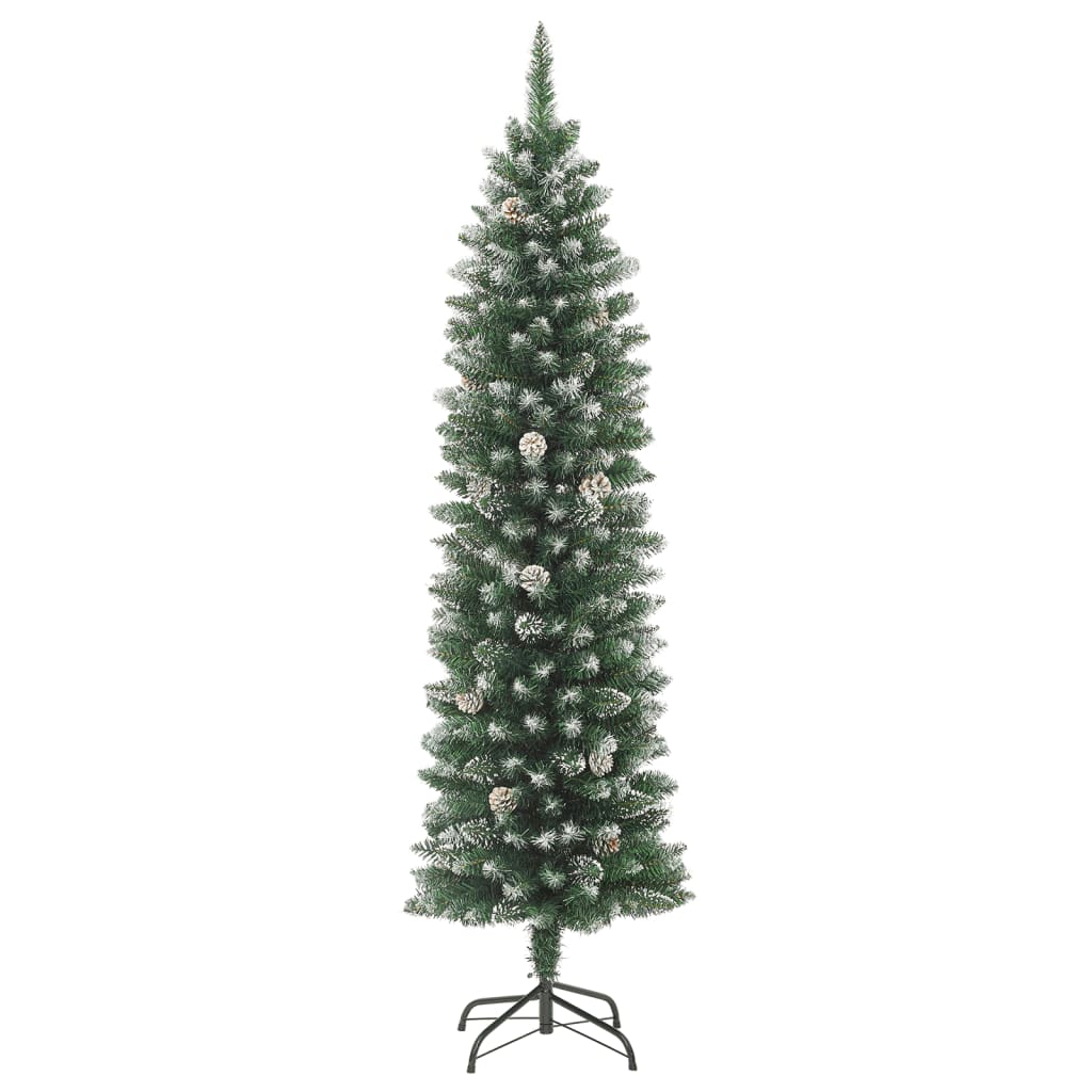 árvore de natal - pinheiro de natal artificial fina com suporte pvc 240 cm