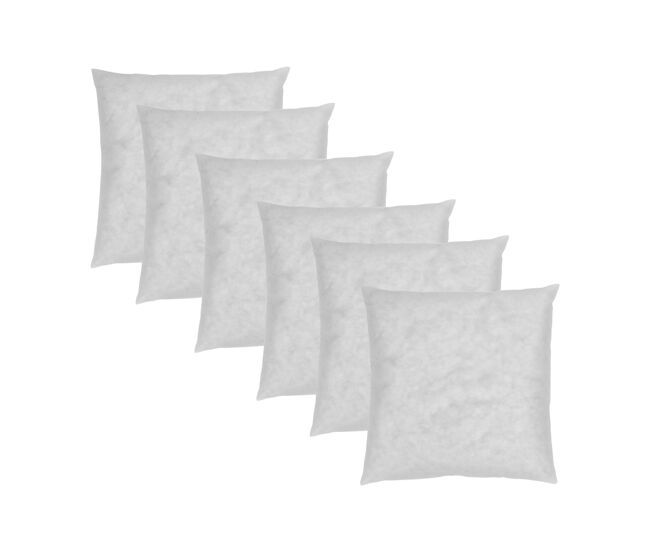 Pack 6 enchimentos de almofada 60x60cm fibra oca fusionhome