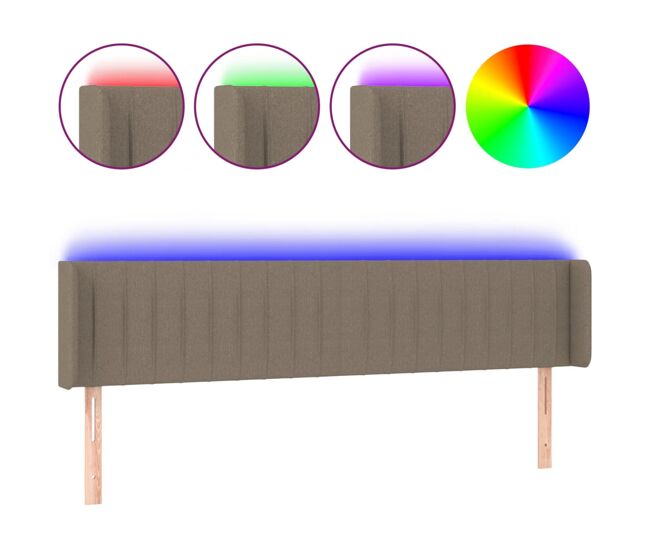 Vidaxl cabeceira de cama c/ luzes led 163x16x78/88cm cinza-acastanhado