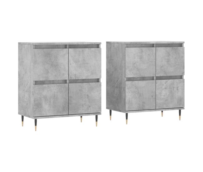 Vidaxl aparadores 2 pcs derivados de madeira cinzento cimento