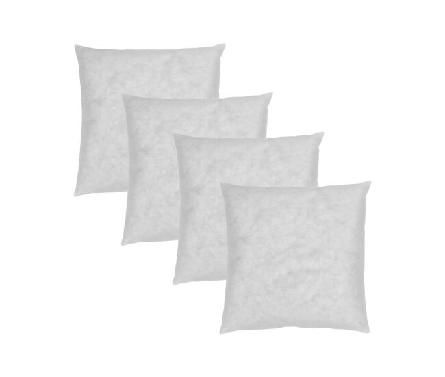 Pack 4 enchimentos de almofada 55x55cm fibra oca fusionhome