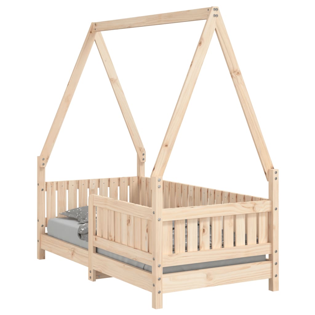 Vidaxl estrutura de cama infantil 70x140 cm pinho maciço