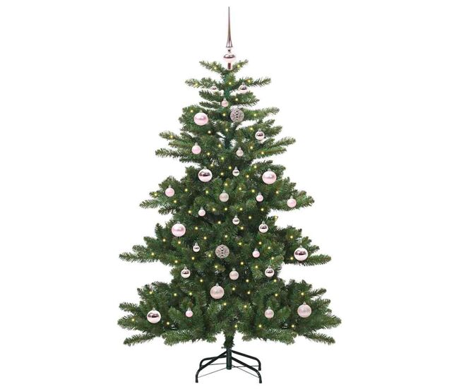 árvore de natal - pinheiro de natal articulada artificial com 150 leds 150 cm pvc