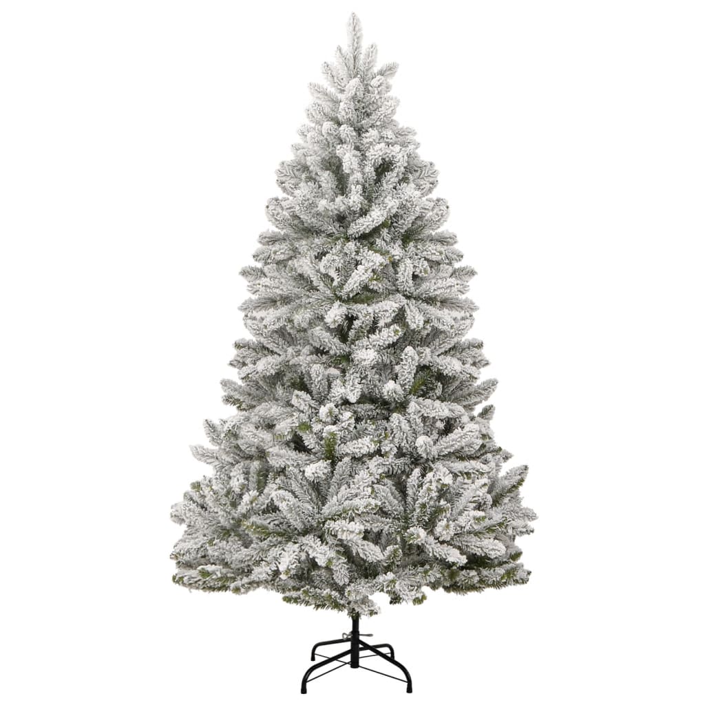 árvore de natal - pinheiro de natal artificial articulada c/ flocos de neve 210 cm