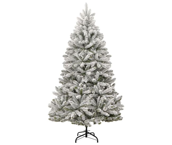 árvore de natal - pinheiro de natal artificial articulada c/ flocos de neve 210 cm