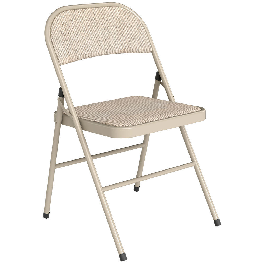 Homcom conjunto de 2 cadeiras dobráveis cadeiras dobráveis com encosto e estrutura de acier para sala de estar escritório estúdio 45x46x78 cm bege