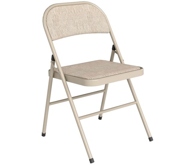 Homcom conjunto de 2 cadeiras dobráveis cadeiras dobráveis com encosto e estrutura de acier para sala de estar escritório estúdio 45x46x78 cm bege