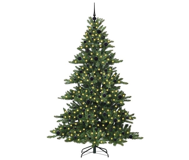 árvore de natal - pinheiro de natal articulada artificial com 300 leds 210 cm pvc