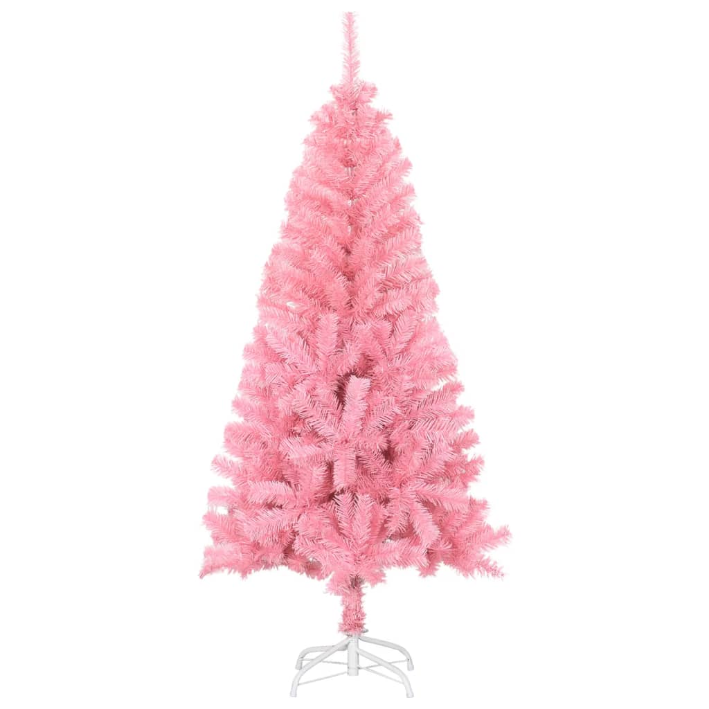 árvore de natal - pinheiro de natal artificial com suporte 120 cm pvc rosa