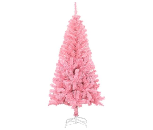 árvore de natal - pinheiro de natal artificial com suporte 120 cm pvc rosa