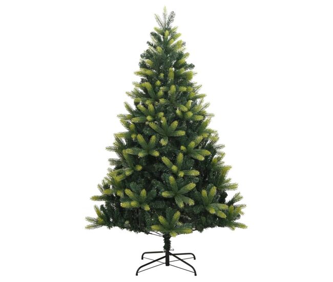 árvore de natal - pinheiro de natal artificial articulada com suporte 210 cm