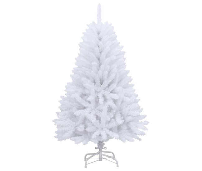 árvore de natal - pinheiro de natal artificial articulada com suporte 150 cm branco