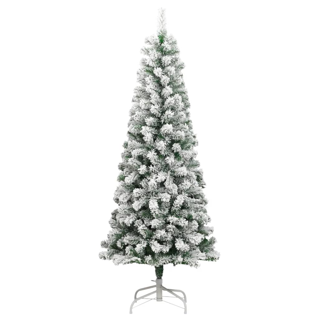 árvore de natal - pinheiro de natal artificial articulada c/ flocos de neve 210 cm