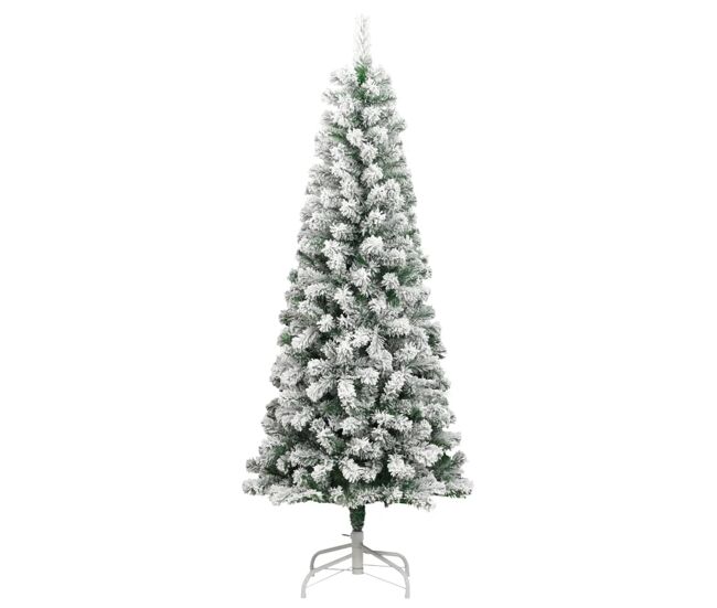 árvore de natal - pinheiro de natal artificial articulada c/ flocos de neve 210 cm