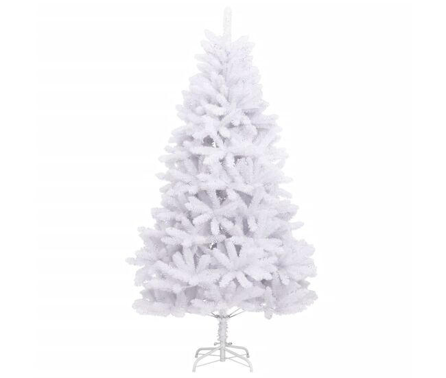 árvore de natal - pinheiro de natal artificial articulada com suporte 240 cm branco