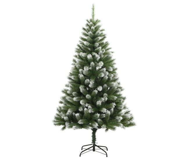 árvore de natal - pinheiro de natal artificial articulada c/ flocos de neve 150 cm