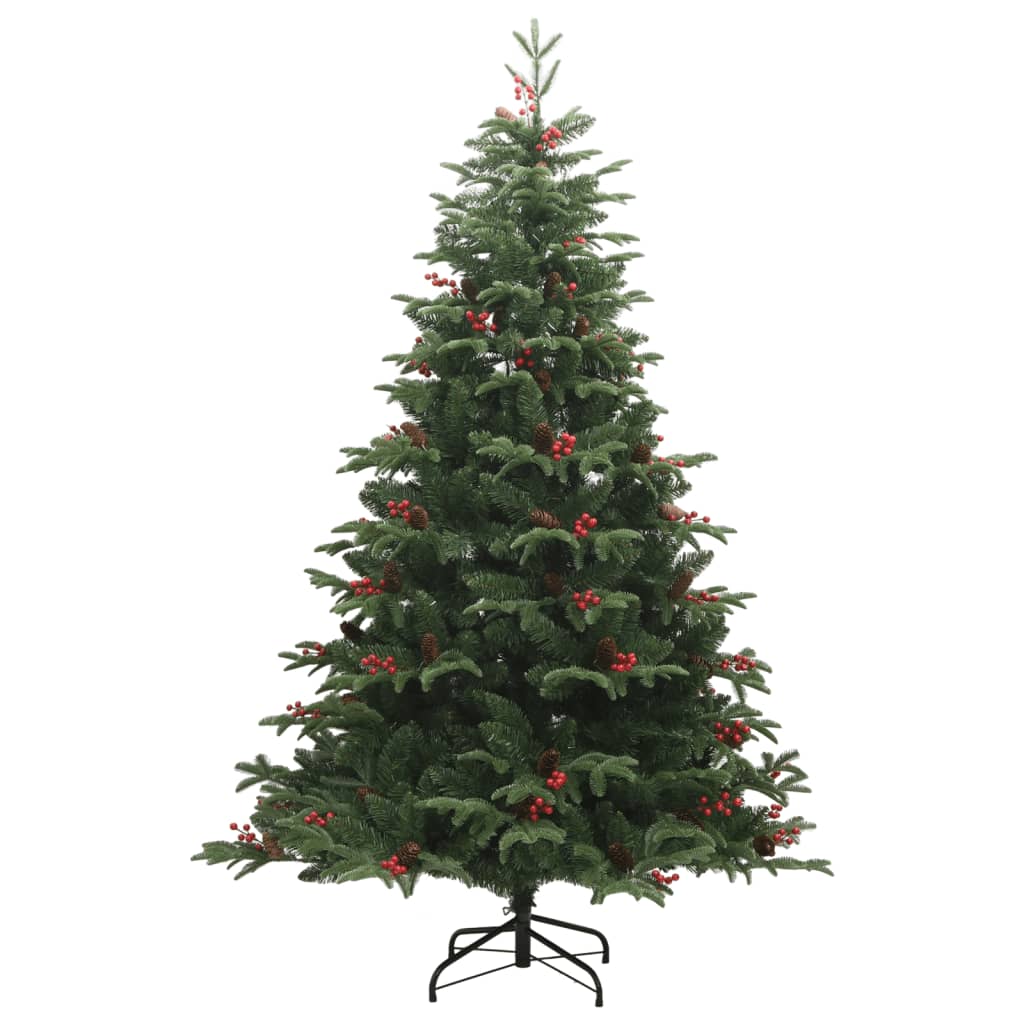 árvore de natal - pinheiro de natal artificial articulada c/ pinhas e bagas 240 cm