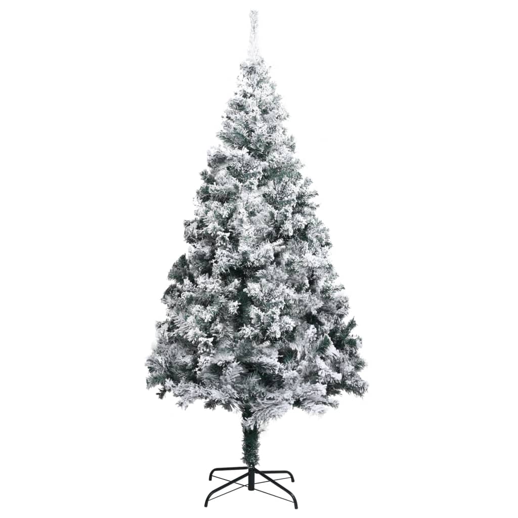 árvore de natal - pinheiro de natal artificial c/ flocos de neve 240 cm pvc verde
