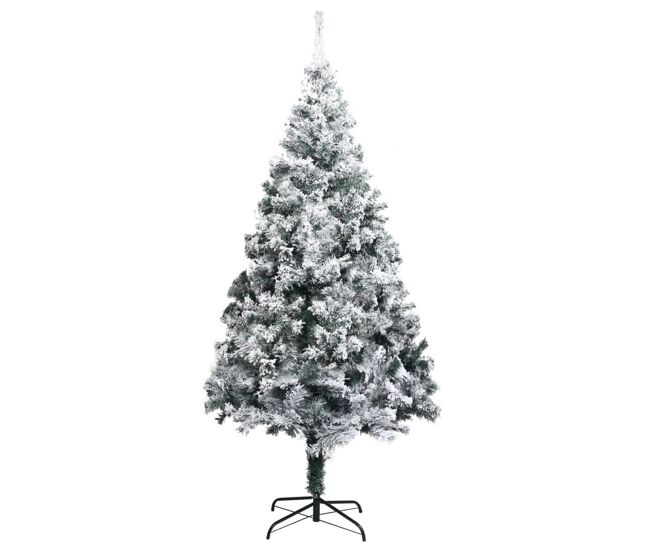 árvore de natal - pinheiro de natal artificial c/ flocos de neve 240 cm pvc verde