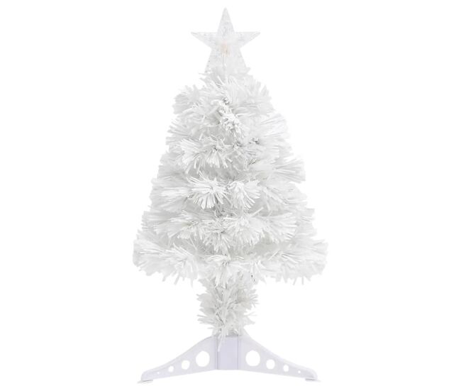 árvore natal artificial pré-iluminada 64 cm fibra ótica branco
