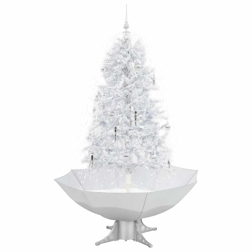 árvore de natal c/ neve base formato guarda-chuva 170 cm branco