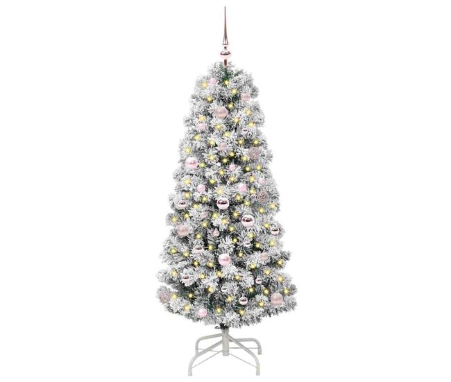 árvore de natal - pinheiro de natal articulada artificial verde e branco 150 cm