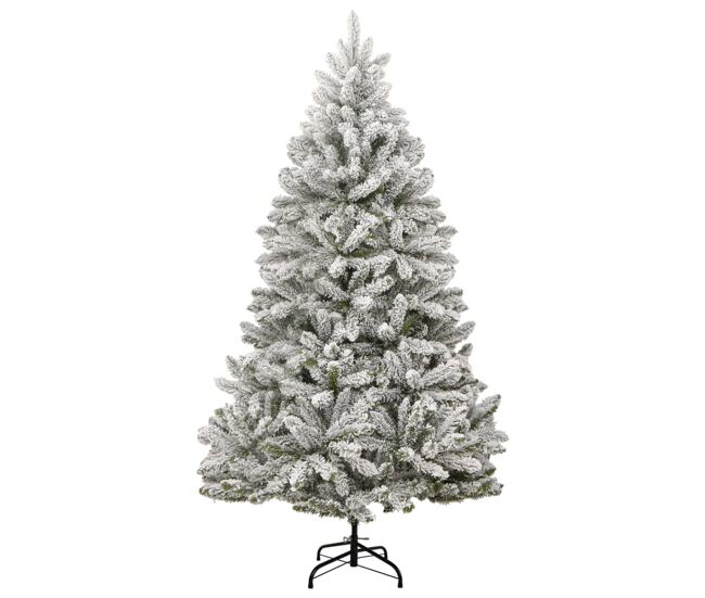 árvore de natal - pinheiro de natal artificial articulada c/ flocos de neve 270 cm