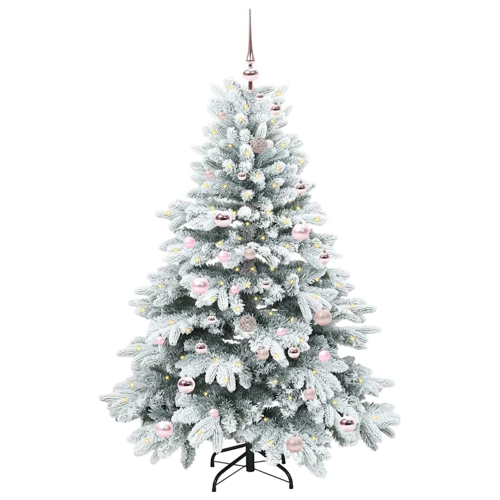 árvore de natal - pinheiro de natal artificial com 150 leds verde 150 cm pe e pvc
