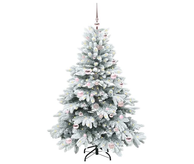 árvore de natal - pinheiro de natal artificial com 150 leds verde 150 cm pe e pvc