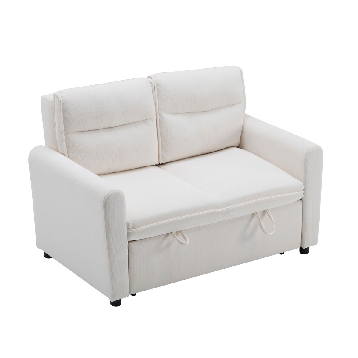 Sofá-cama 2 lugares veludo encosto ajustável
