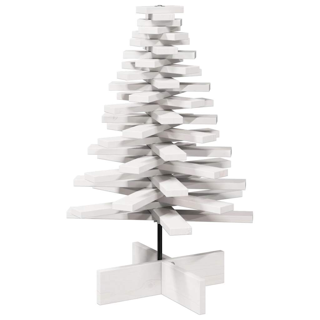 árvore natal - pinheiro de natal decorativa 80 cm madeira de pinho maciça branco